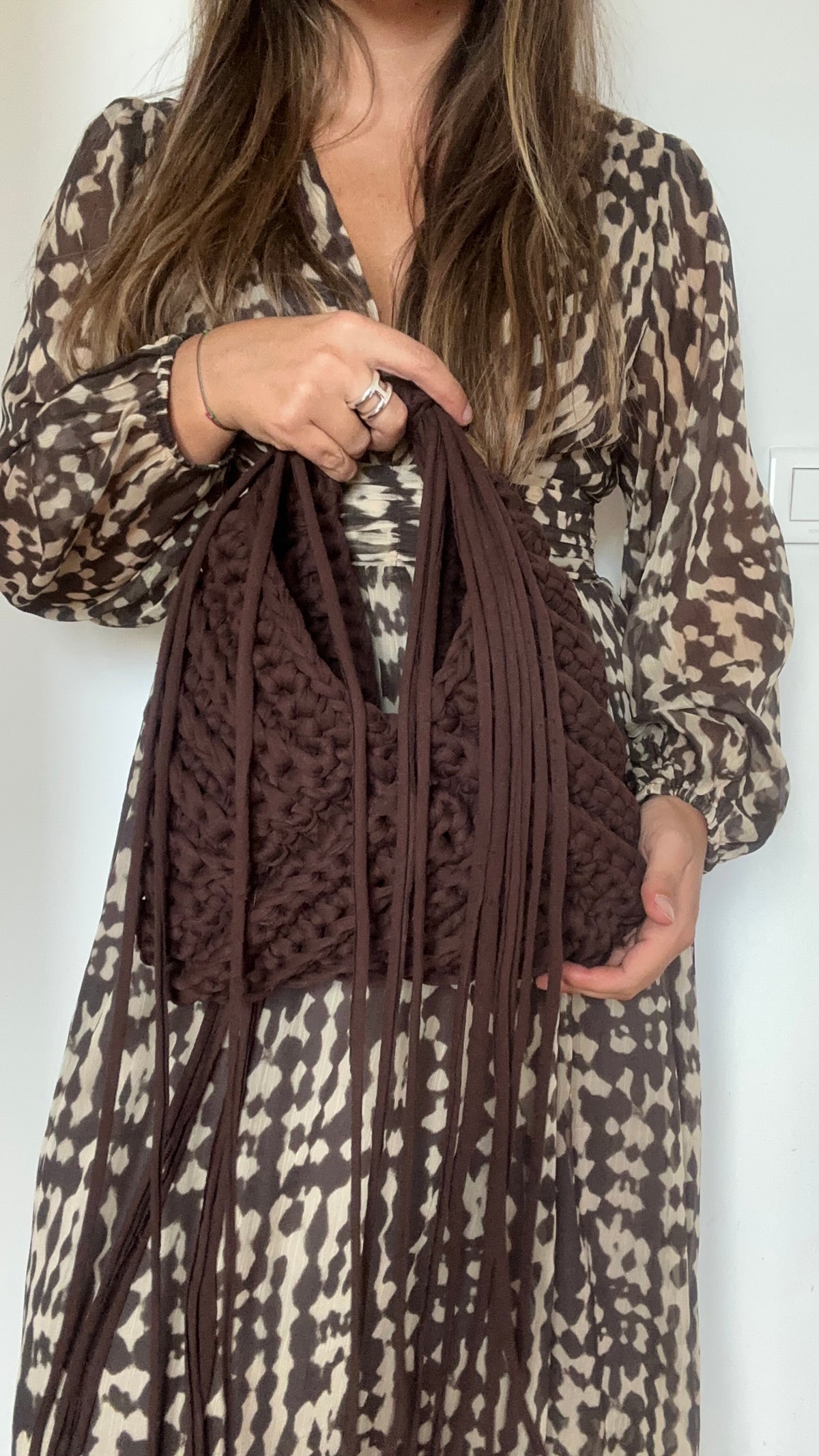 Sac ALBA marron Chestnut dream en crochet fait main - Machja Perla (photo 7)