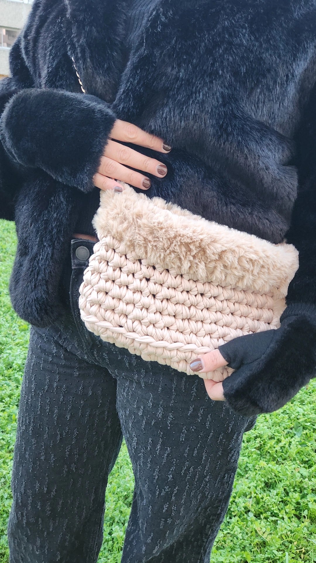 Sac SOLEA vanille Vanilla chic en crochet fait main - Machja Perla