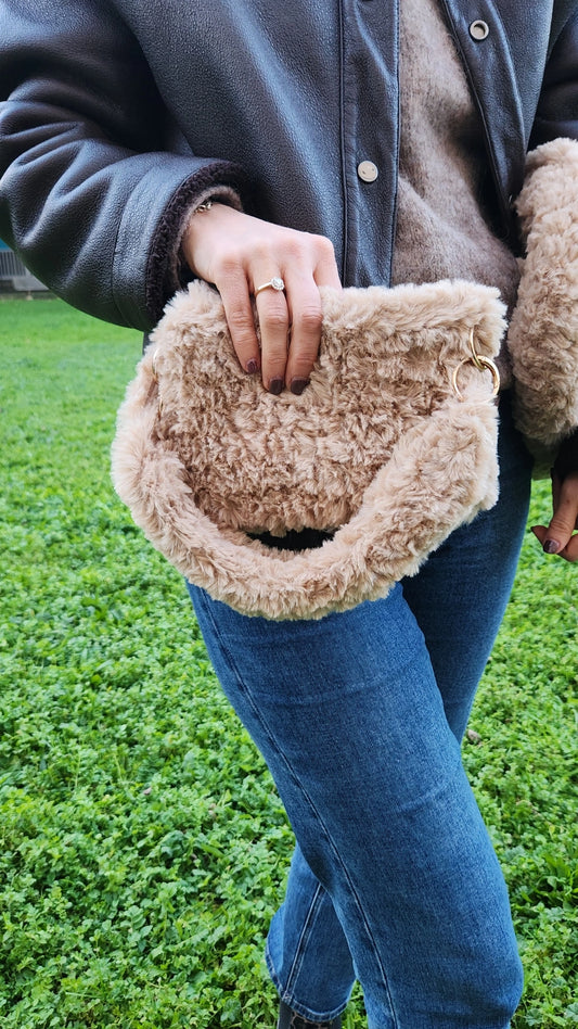 Sac SOLEA rose pastel Sweet cupcake en crochet fait main - Machja Perla