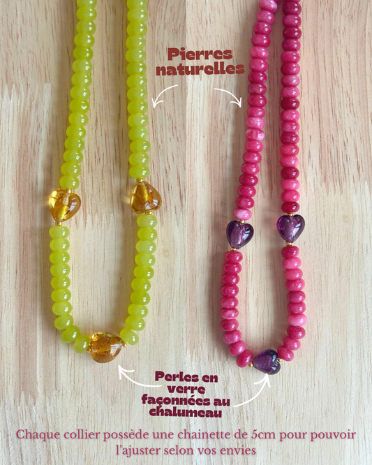 Collier La Vitaminée en crochet fait main - Machja Perla (vue de face)