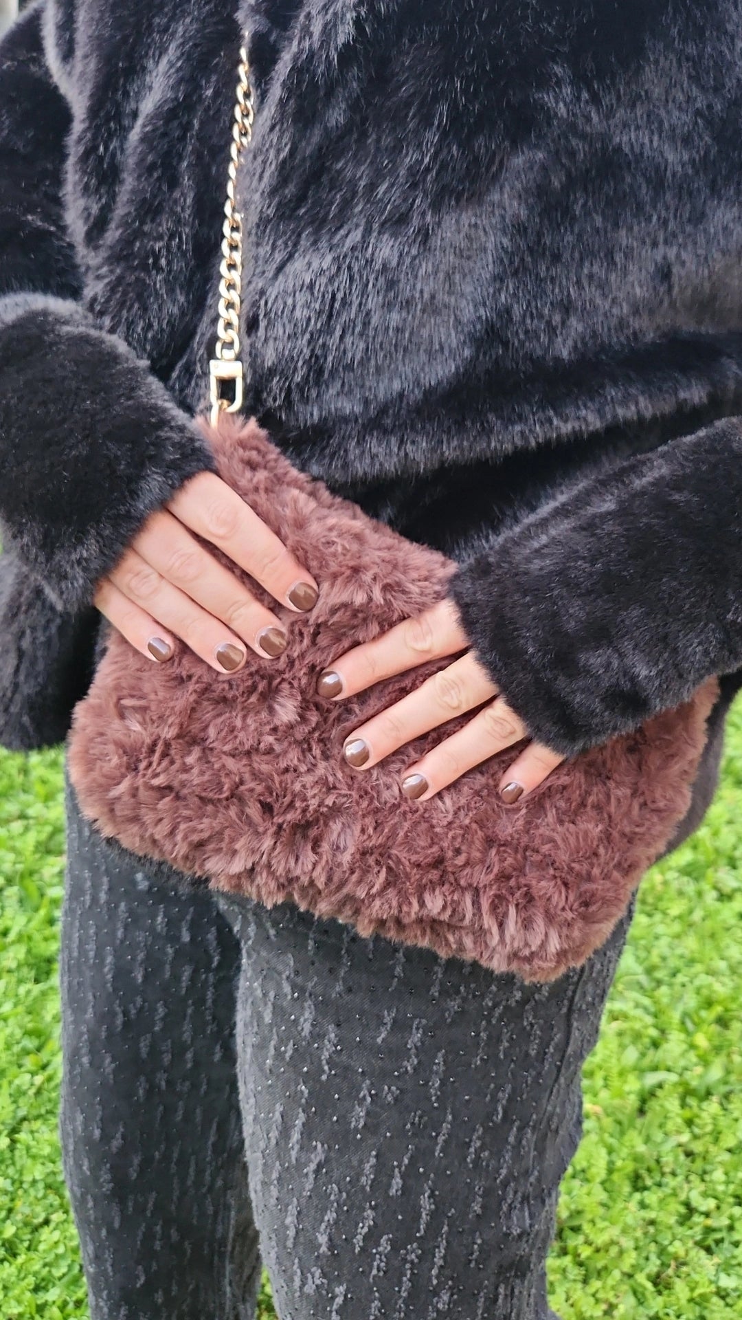 Sac SOLEA velours noir Velvet night en crochet fait main - Machja Perla