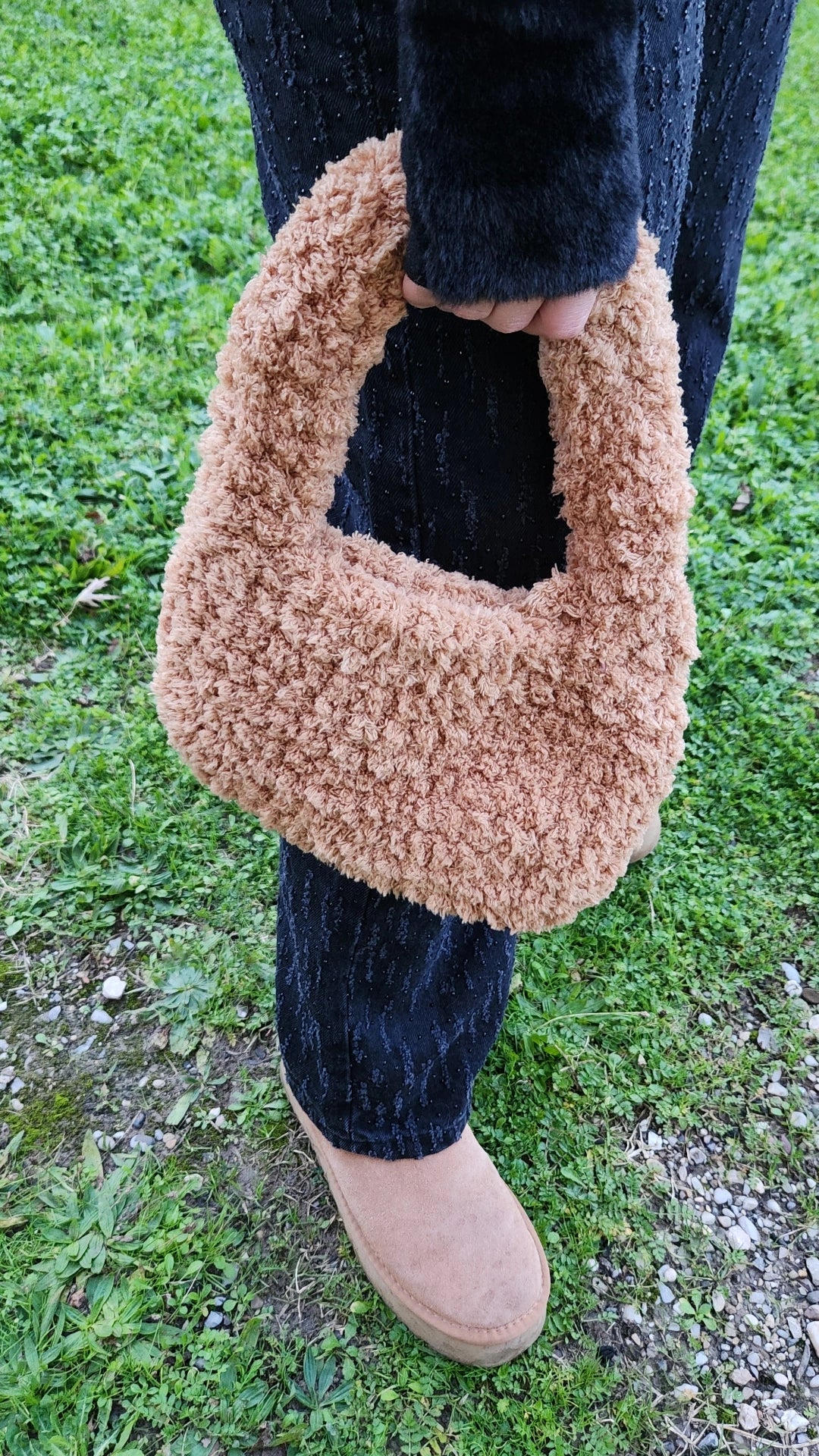 Sac ISULA blanc coton Cotton cloud en crochet fait main - Machja Perla (vue de face)