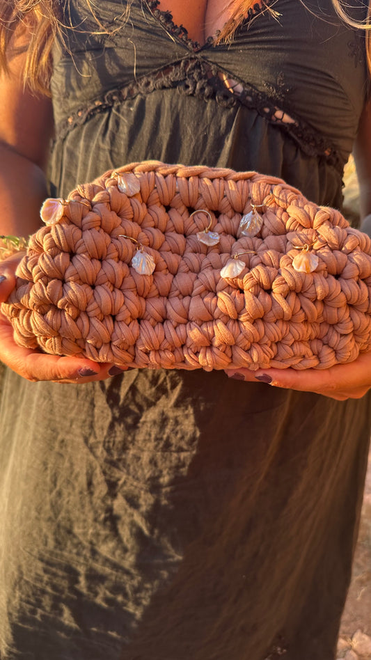Sac STELLA coquillage Sunset shell en crochet fait main - Machja Perla