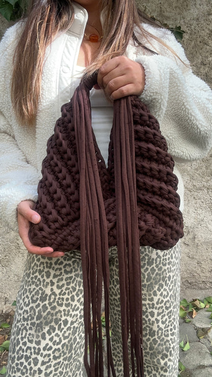 Sac ALBA marron Chestnut dream en crochet fait main - Machja Perla (photo 6)