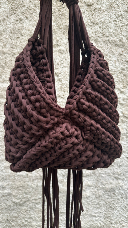 Sac ALBA marron Chestnut dream en crochet fait main - Machja Perla (photo 2)