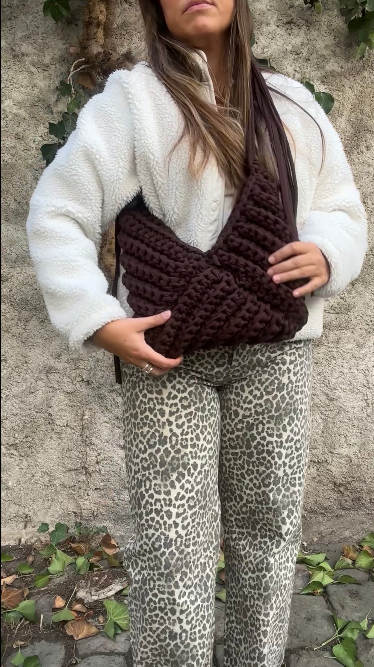 Sac ALBA marron Chestnut dream en crochet fait main - Machja Perla (photo 5)